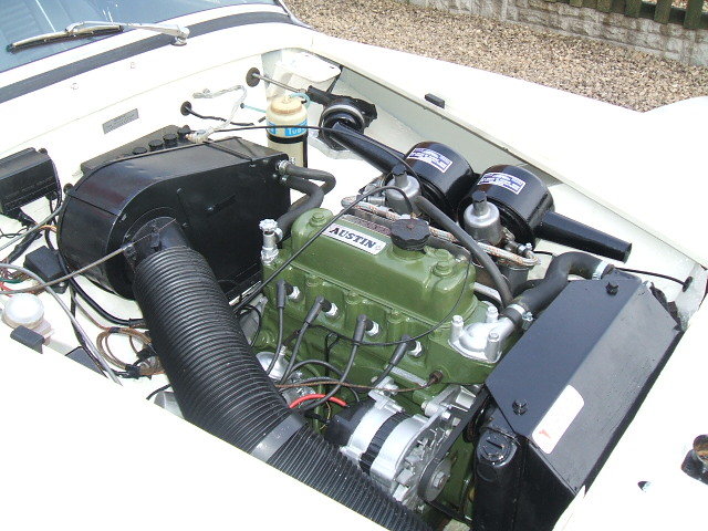 austin healey sprite white engine bay 1