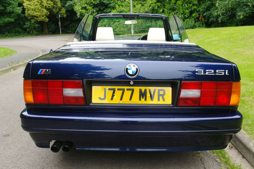 1991 BMW E30 325i Motorsport Convertible Rear Roof Down