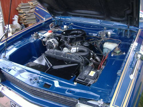 ford mark 1 capri 2.0 ltr gt auto engine bay