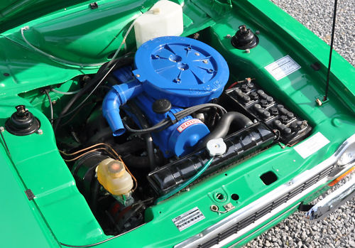 1975 ford escort rs 2000 green engine bay