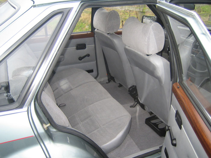 1984 Ford Escort MK3 1.3 GL Rear Interior