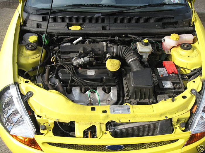 2000 ford ka millenium yellow engine bay