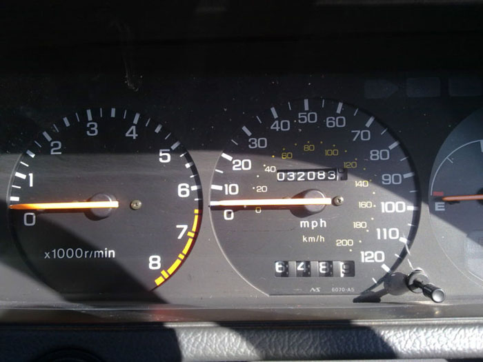 1990 honda integra lx auto red speedometer