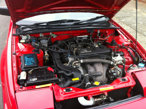 1991 honda prelude ex auto red engine bay