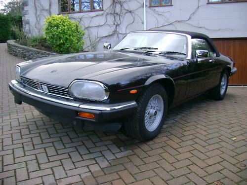 jaguar xjs v12 auto convertible in black ivory leather 1