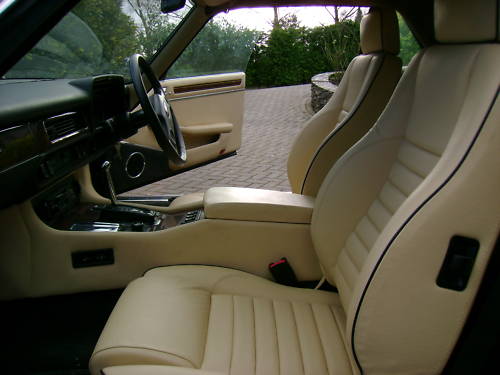 jaguar xjs v12 auto convertible in black ivory leather interior 2