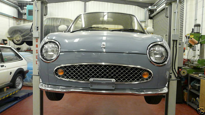 1991 nissan figaro grey white 1