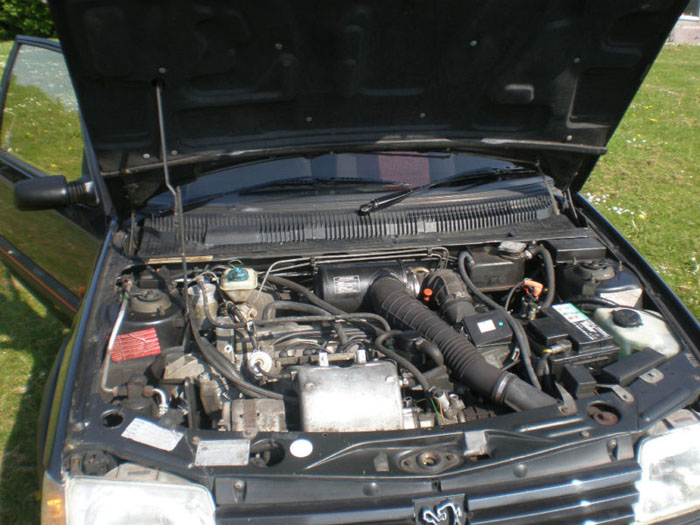 1992 peugeot 205 grey engine bay