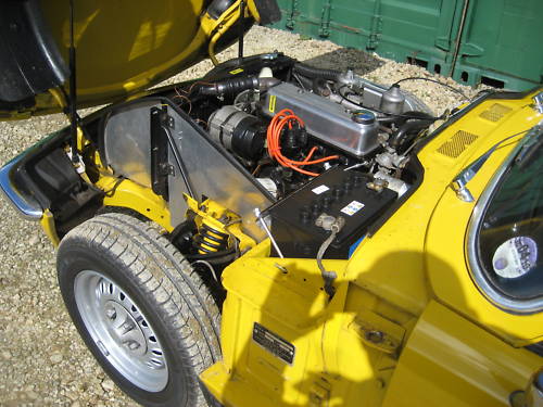 1977 triumph spitfire 1500 yellow engine bay