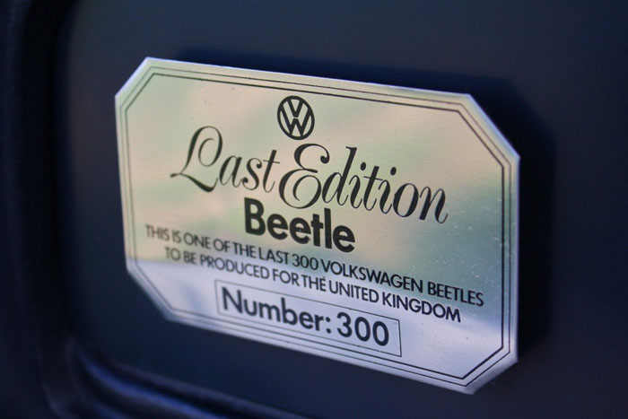 1978 vw beetle no.300 of 300 limited edition badge
