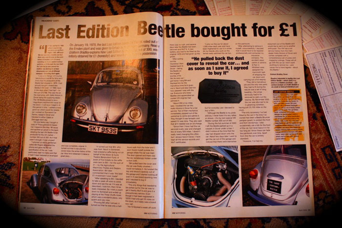 1978 vw beetle no.300 of 300 magazine feature 2